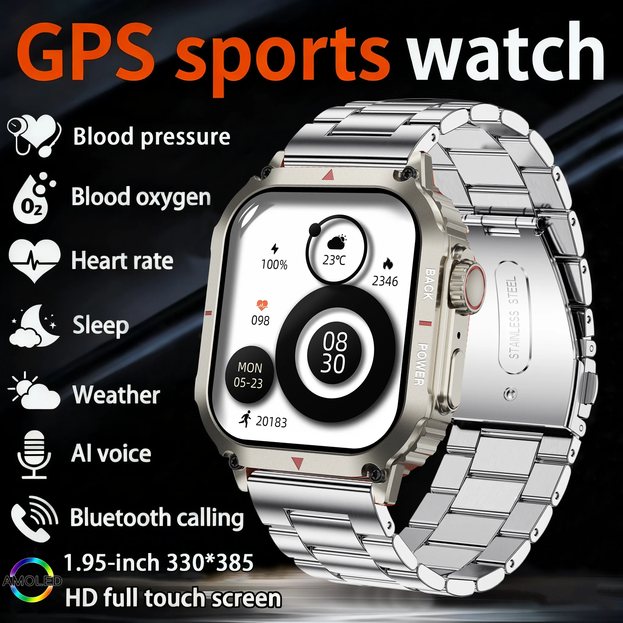 

2026 New Military Smart Watch Men Outdoor 1.95" Al Voice Bluetooth Call Smartwatch Surprise Gift Outdoors For Android & IOS Male
