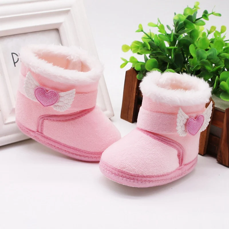 Baby Warm Fur Lining Soft Boots Baby Winter Ankle Non-Slip Rubber Sole Toddler Winter Snow Crib Shoes