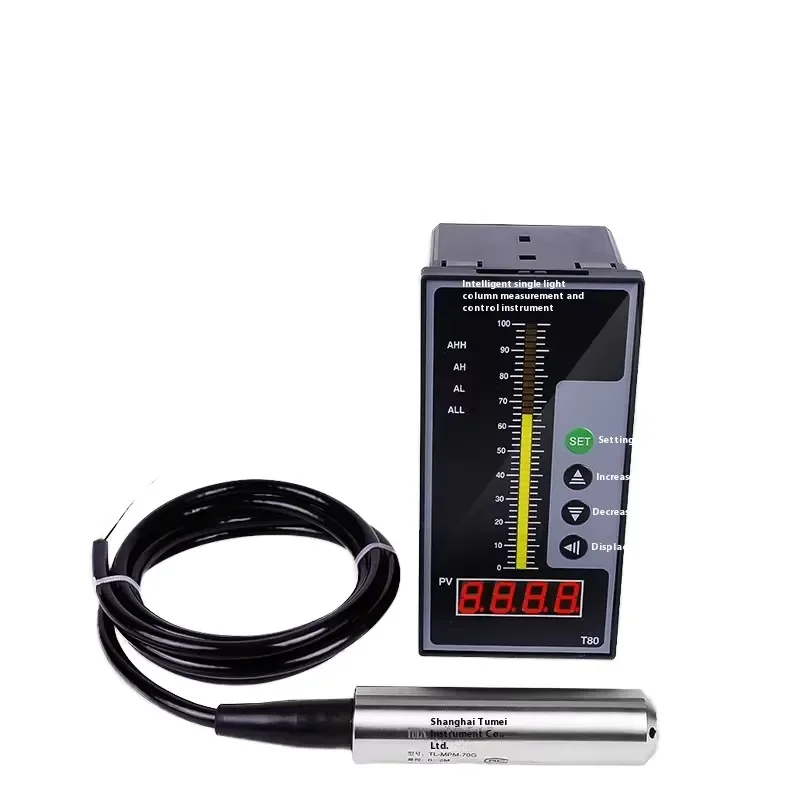 4-20mA Submersible Level Transmitter Water Tank Sensor Well Depth Gauge Controller Industrial Liquid Pressure Measurement