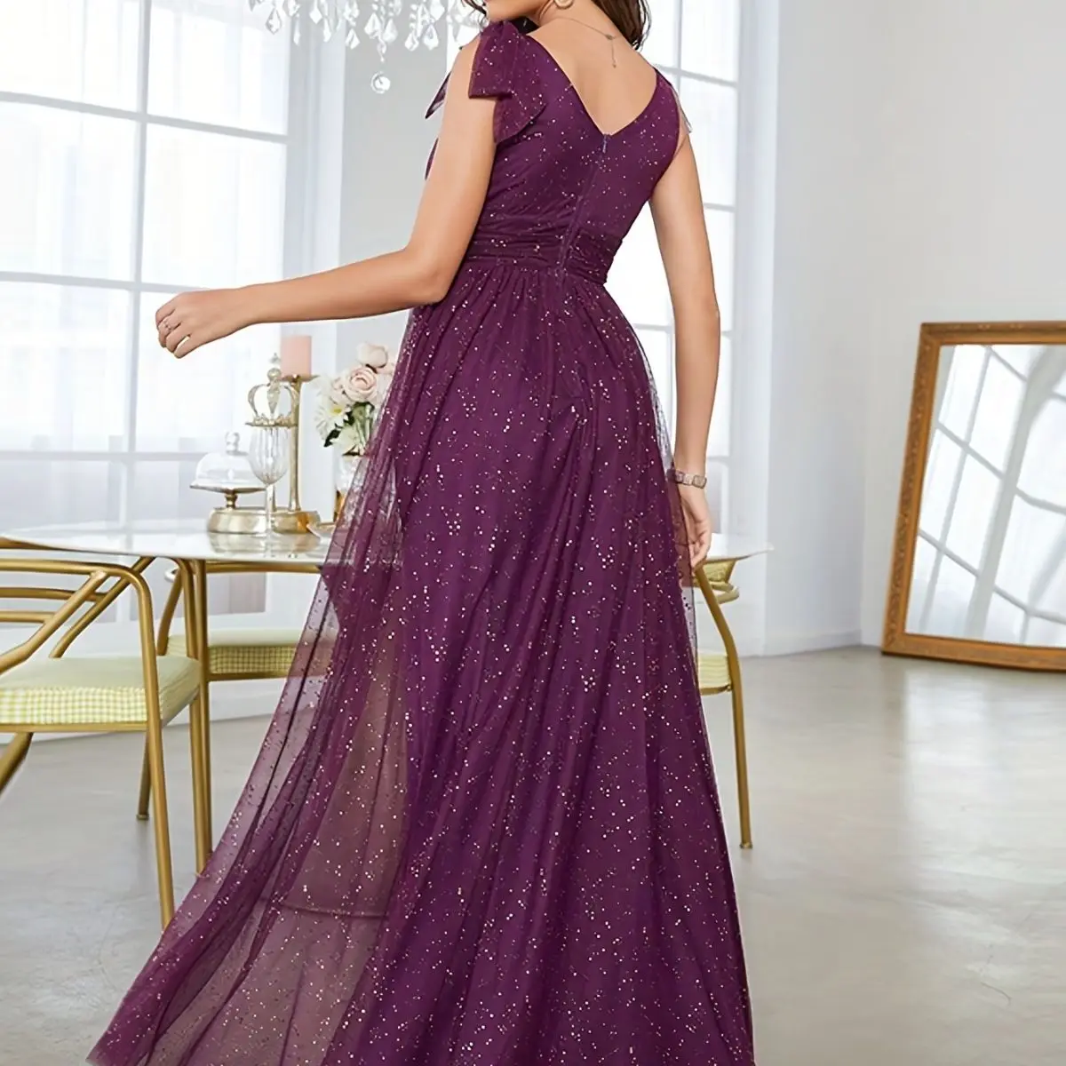 Ele V-Ne Beaded Evening Gown for Women Matron of  Dr Sexy Bodycon Par Dr Wedding Guest Formal Dr