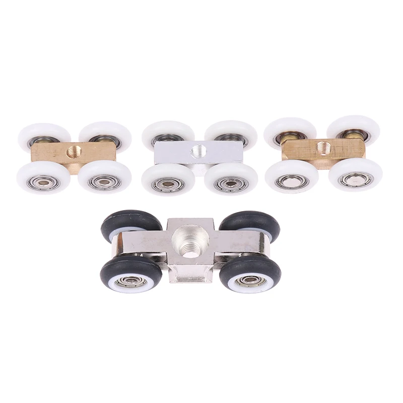 Household Shower Room Copper Four-wheel Hanging Pulley Roller For Bathroom Glass Slide Door Waterproof Bearing Crane Toilet Door