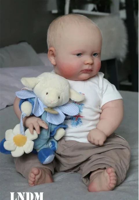 St.Store 23Inch Reborn Doll Kit Lifelike 3 Month Toddler Awake without COA Vinyl Unpainted Unfinished Doll Parts Blank Doll Kit