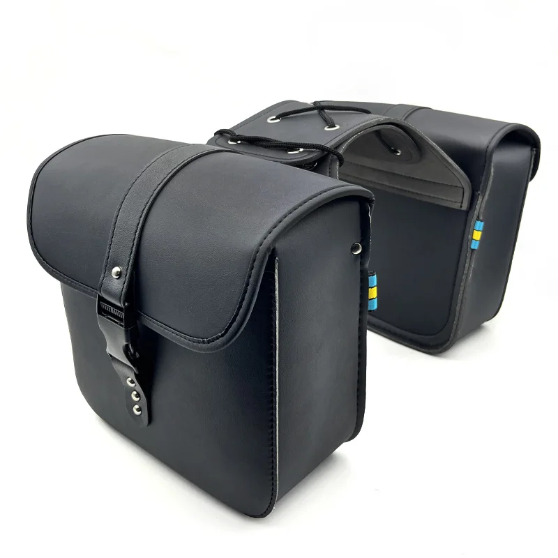 Retro Fashion Motorcycle Saddle Bags Pouch Storage Case Side Luggage Tank Suitcase Waterproof PU Leather Motorbike Accessories