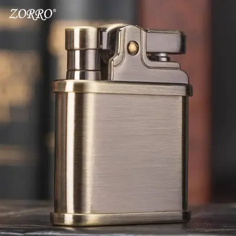 New Portable Simple Windproof Lighter Kerosene Lighter Pure Copper Push-type Creative Retro Novelty Button Ignition