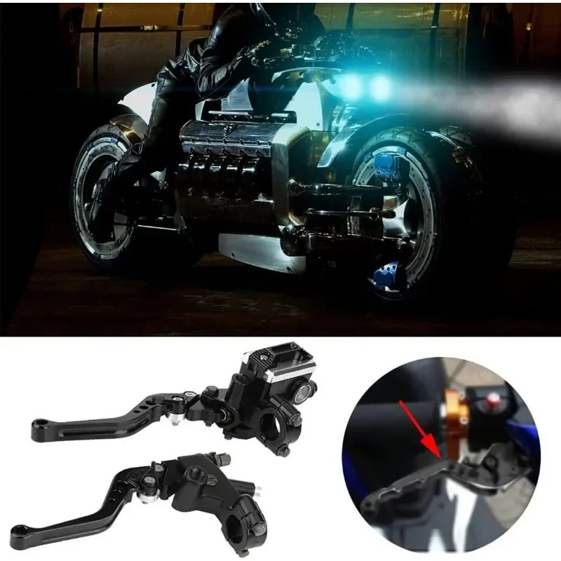 

1 пара универсальных 22 мм 7/8 "мотоциклетная гидравлическая регулировка тормозного цилиндра сцепления, рычаг резервуара для тормозной муфты Moto