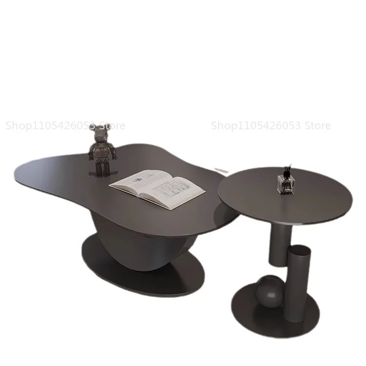 Minimalist living room household modern simple rock slab coffee table light luxury high sense irregular coffee table small table image 5