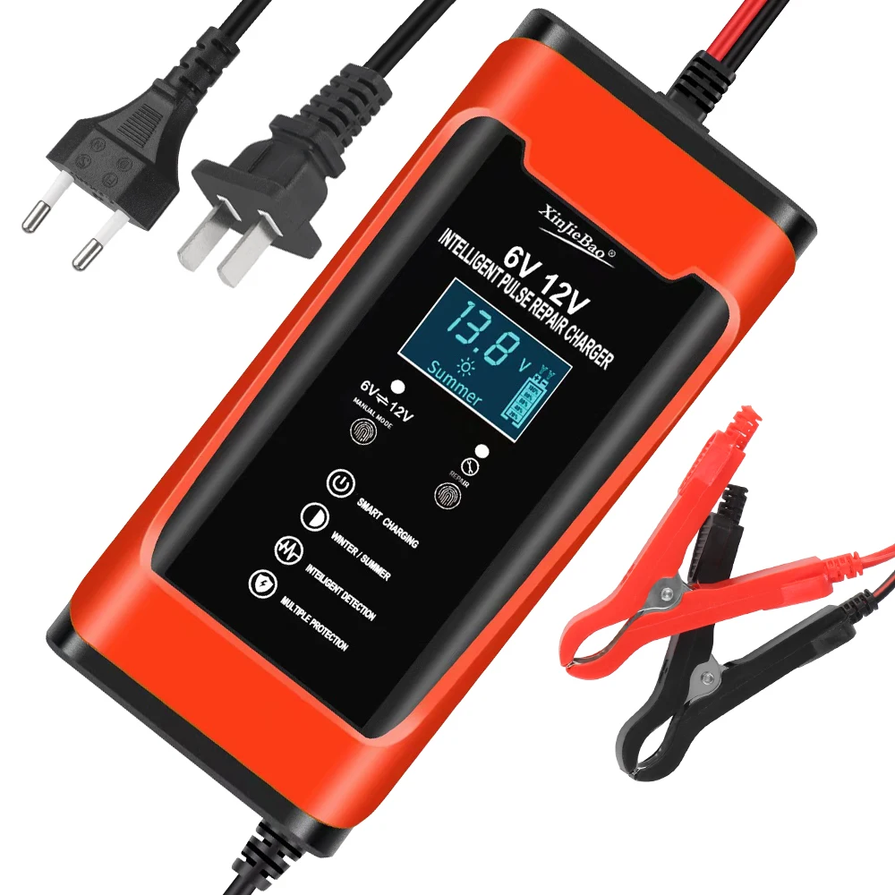 

Автоматический импульсный ремонт, автоматическое умное быстрое 12 В 10 А, интеллектуальная быстрая зарядка, автомобильное зарядное устройство для мотоцикла, цифровой ЖК-дисплей