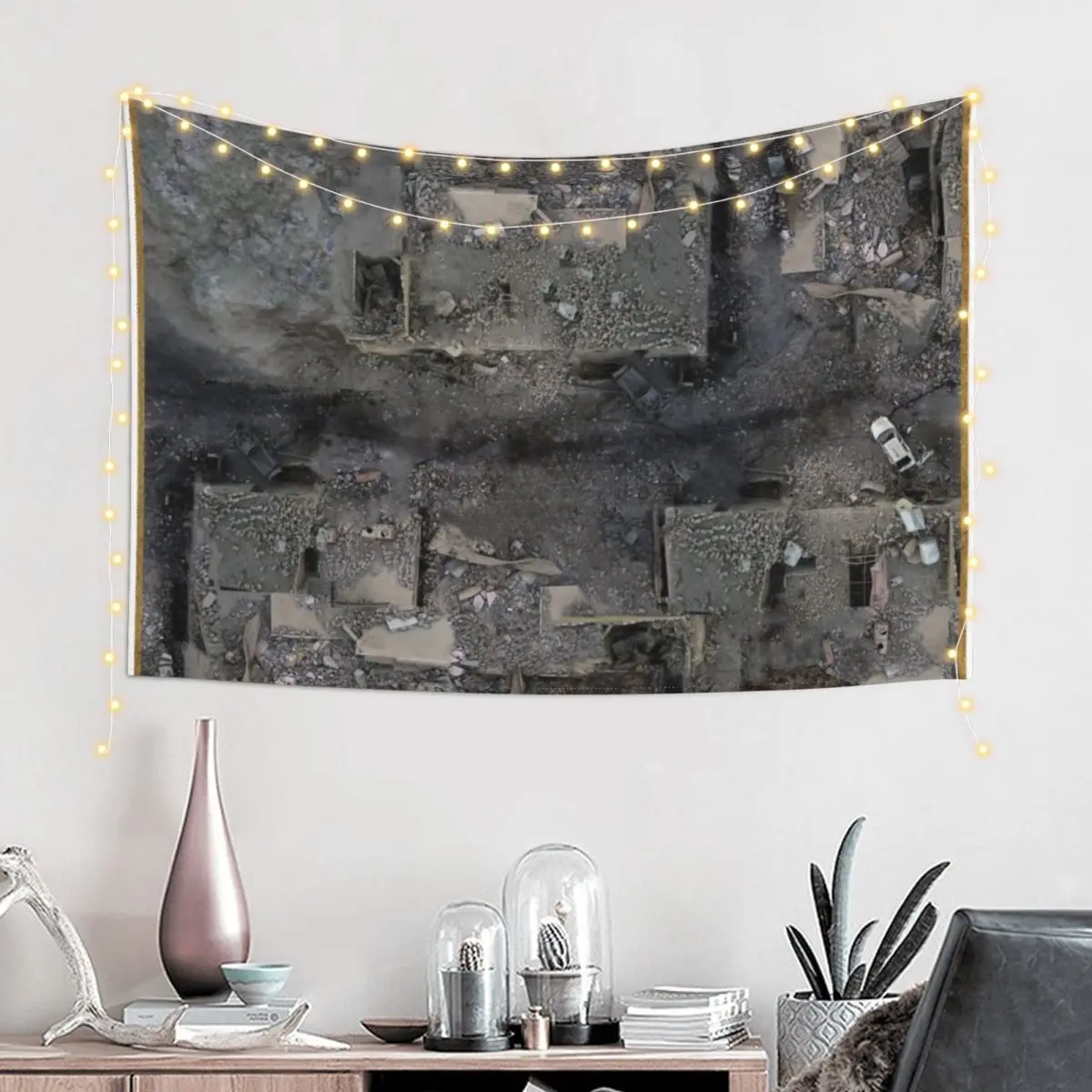 Modern Ruins Design 001 Battle Map for Tabletop RPG Gaming Miniatures Tapestry Wallpaper Room Decor Cute Tapestry