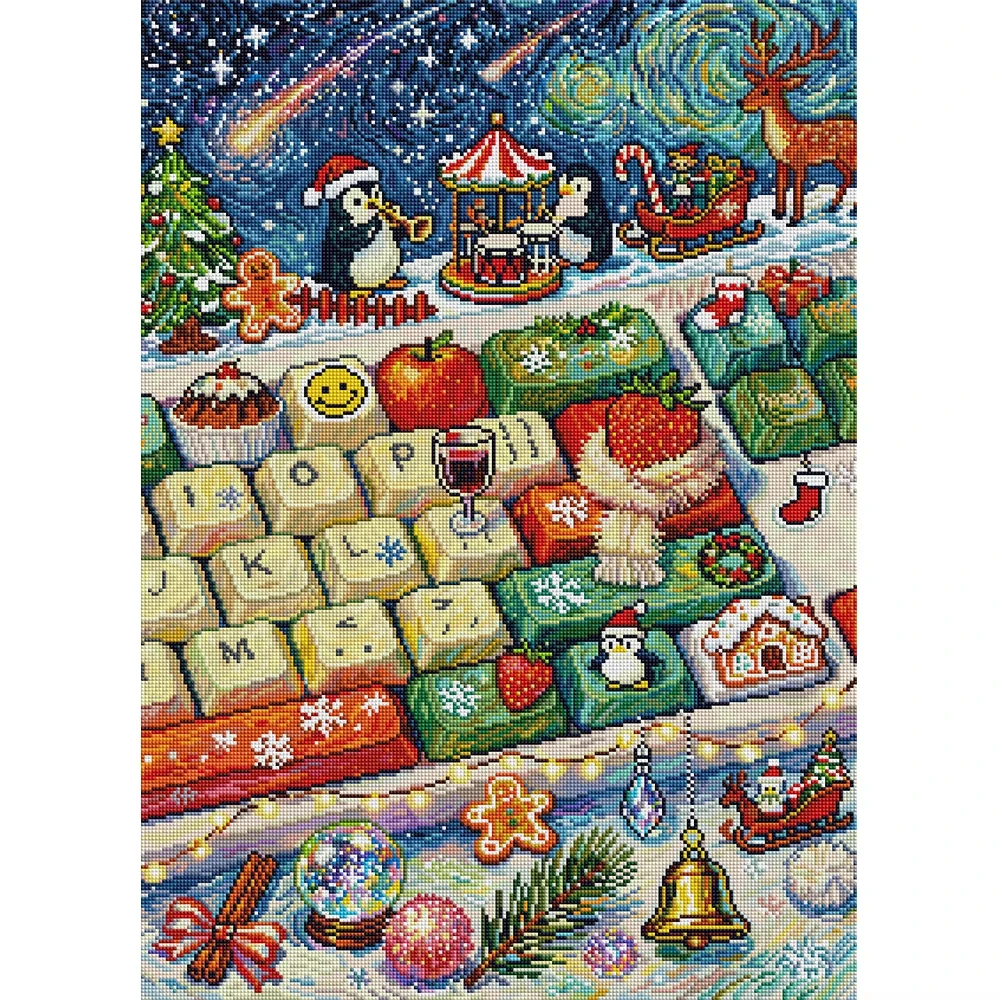 5D DIY Diamond Painting Kit Christmas Carol Cheer Full Square Design with Drills for Adult Arts And Crafts