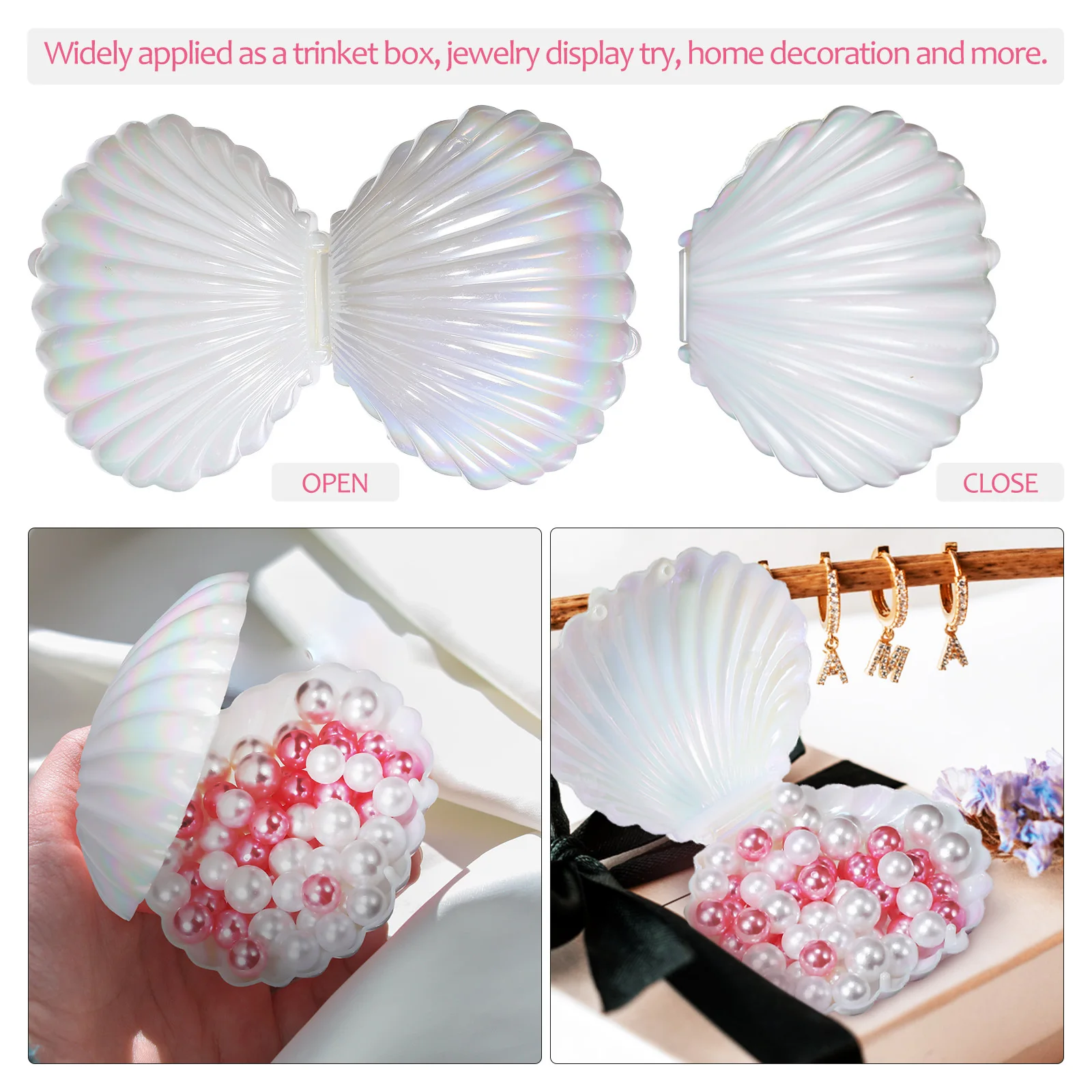 

15Pcs Seashell Shape Containers Shell Dish Adornments Fashion Office Decor Photography Props Rings Holder Sea Shell Holder