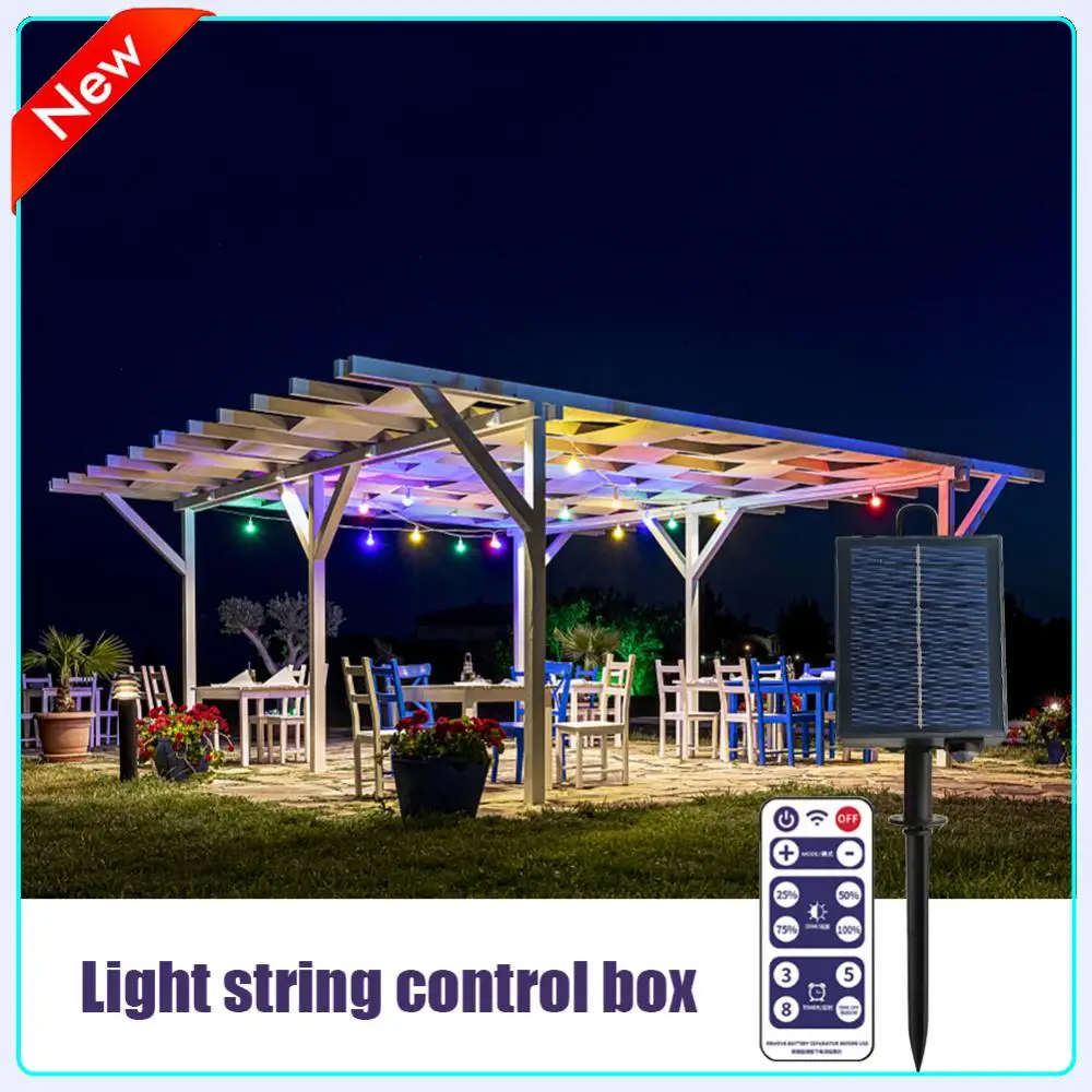 

Контроллер солнечного гирляндного освещения с зарядкой постоянного тока 3,7–24 В, пульт дистанционного управления, 8 режимов, аккумулятор 1200 мАч для медных проводов, светодиодные фонари, садовый декор