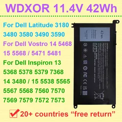 WDXOR Laptop Battery For Dell Inspiron 13 5368 5378 5379 14 7460 15 5567 Latitude 3480 3490 Vostro 14-5468 15-5568 Series WDX0R