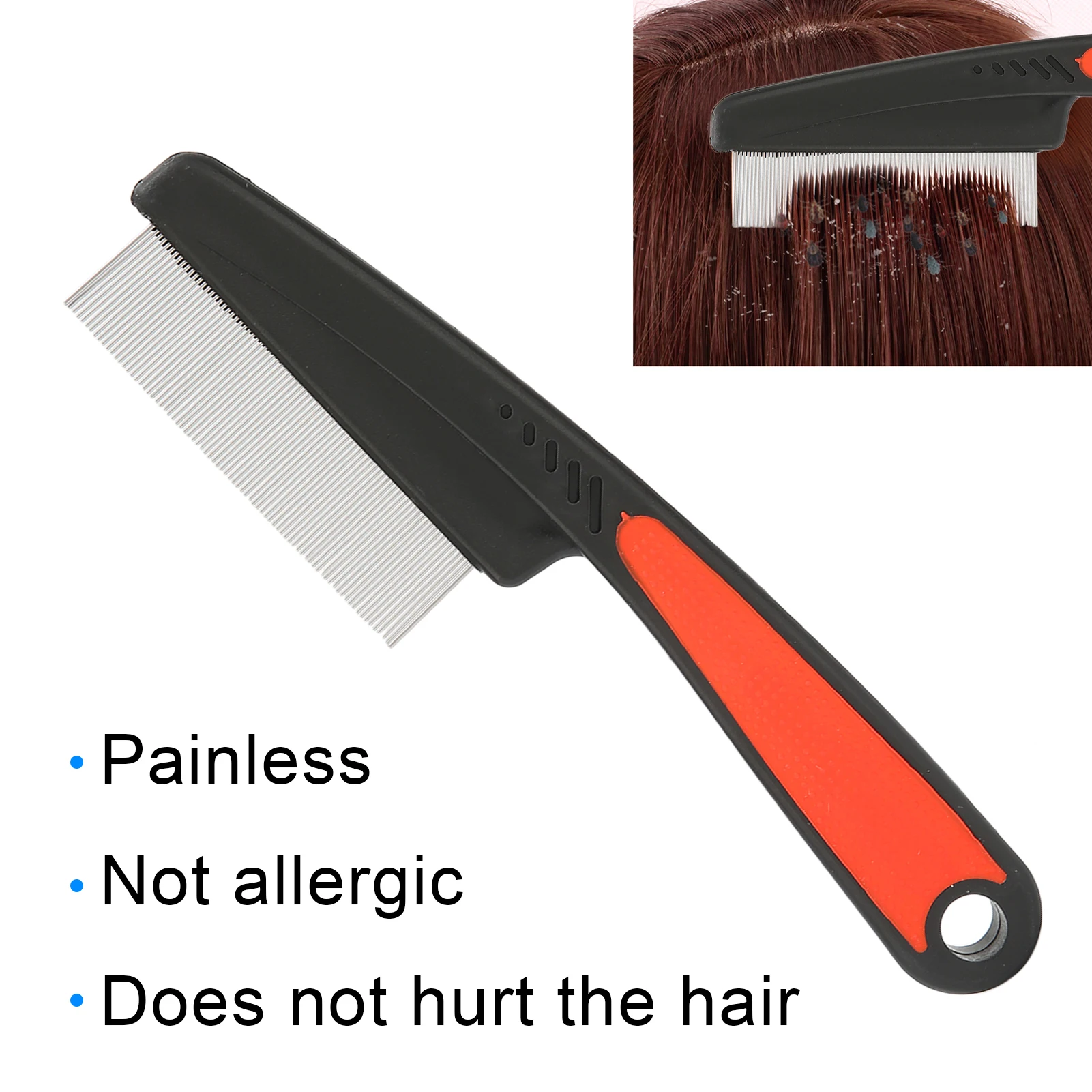 Peine para piojos de cabeza, peine de dientes finos de acero inoxidable, peine para piojos, cabezal profesional, eliminación de piojos y nit, peine para el cabello, eliminación de piojos y nit