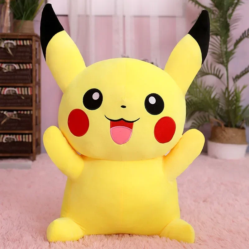 80cm Big Size Pokemon Pikachu Plush Doll Japanese Anime Cute Naughty Pikachu Children\'s Collection Toys Christmas Birthday Gifts