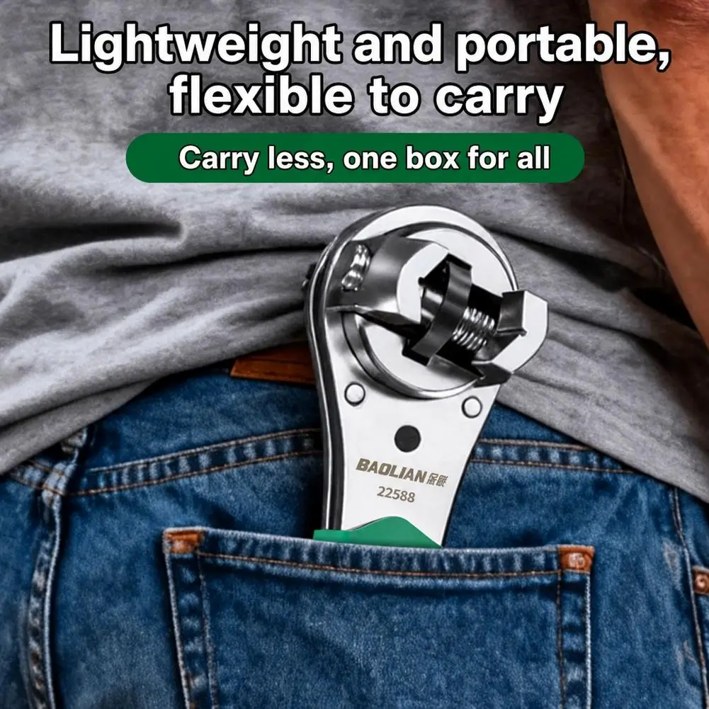 3-in-1 Adjustable Ratchet Wrench 60-Tooth Dual-Direction Multi-Wrench for Auto Repair Accessories