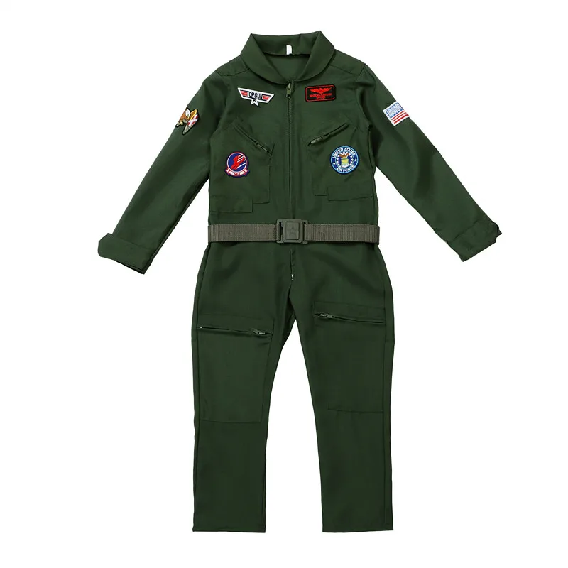 Adventure Awaits with Our Embroidered Pilot Jumpsuit and Belt School Gymnastics Costumes for Holiday Dress Up Parties