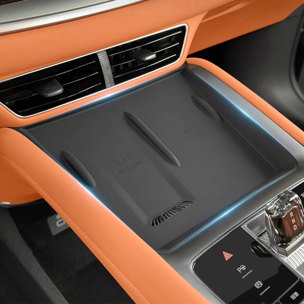 

Для 2024 2025 BYD Sealion 7 EV, панель беспроводной зарядки, силиконовая накладка, модификация салона автомобиля, пылезащитная и противоскользящая накладка