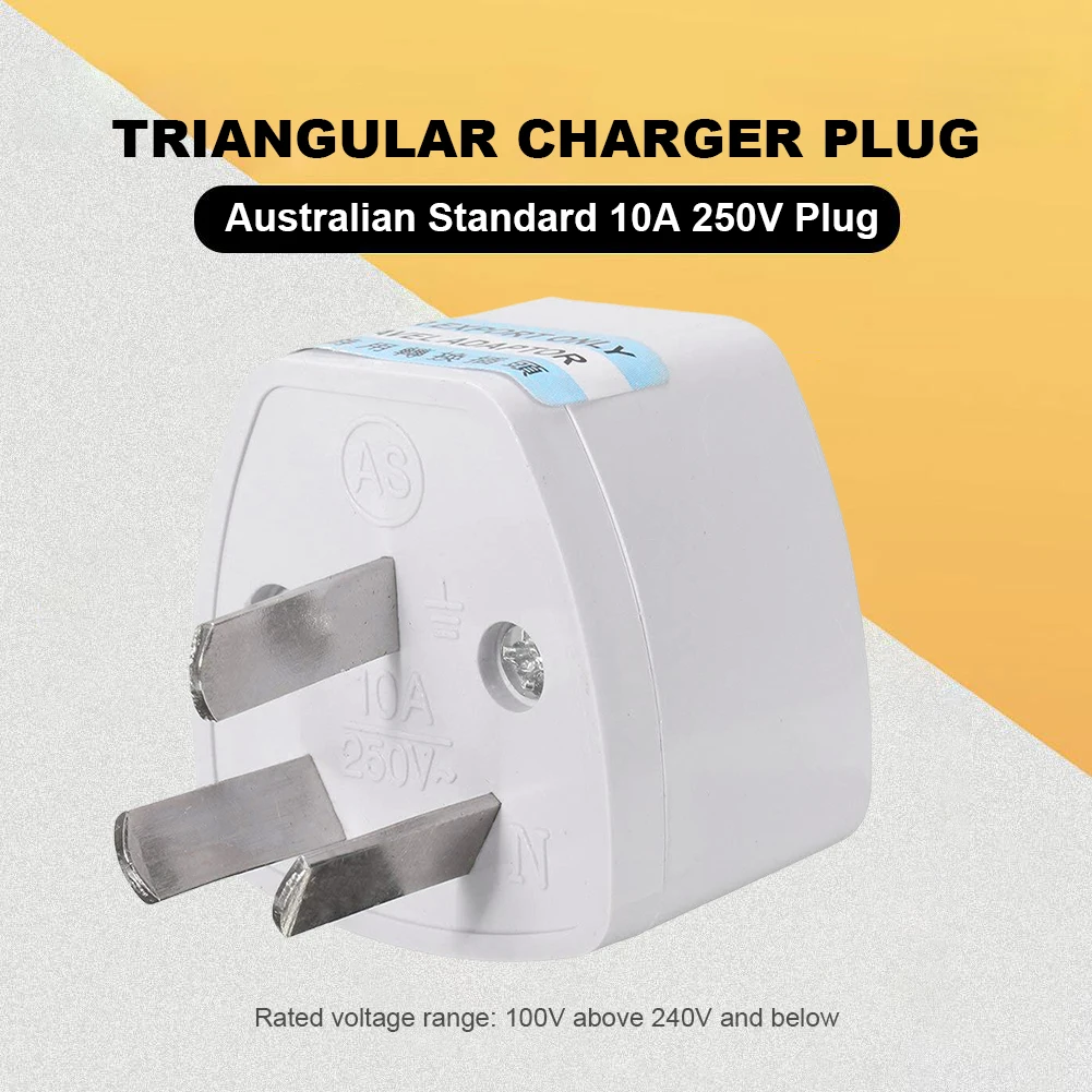 

Triangular Charger Plug Australian Electrical Socket 10A 250V Power Charger Australia Power Converter for Business Trip