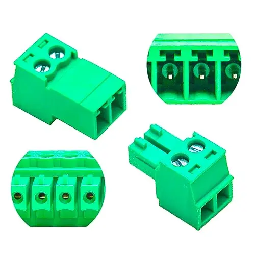 

3.81mm Male & Female 2 Pin Phoenix Connector No Soldering Green PCB Screw Terminal Block Connector (4Sets 3.81MF-2Pin)