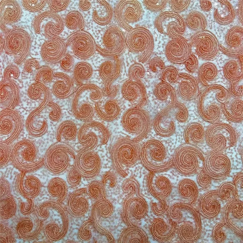 

Luxury Evening Dress French Lace Fabric Sequins Lace Fabric With Sequins For Bridal Dress 5 yards FCD315