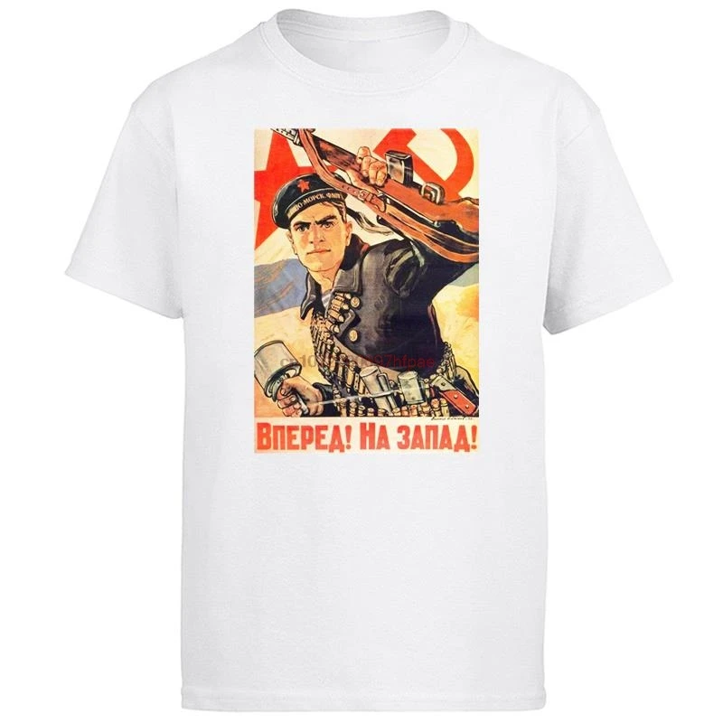 Soviet Navy Russia-Ussr Propaganda Poster Fashion Graphic T Shirts Summer New Shirts And T-Shirts Cotton Short Sleeve T Shirt