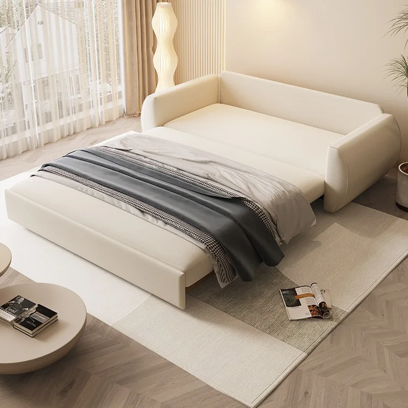 

Cream wind sofa bed pull-out dual-purpose living room small apartment
