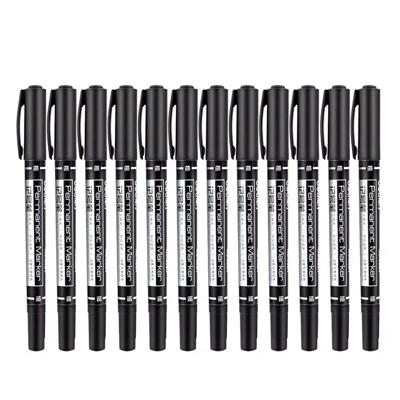 

10Pcs Oily Marker Pen Thick And Thin Double-headed Art Hook Pen CD Marker Pen Office Supplies Wholesale