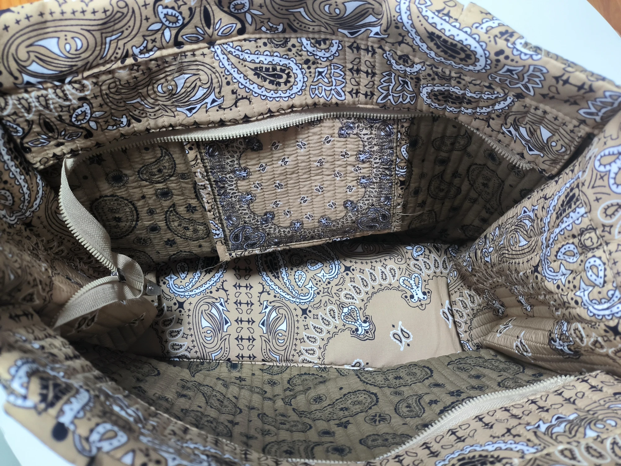 Böhmische Künstlerische Vintage-Tragetasche mit Blumenmuster, Damen-Schultertasche, Vielseitige Große Einkaufstasche für Arbeit und Freizeit – Detail 5