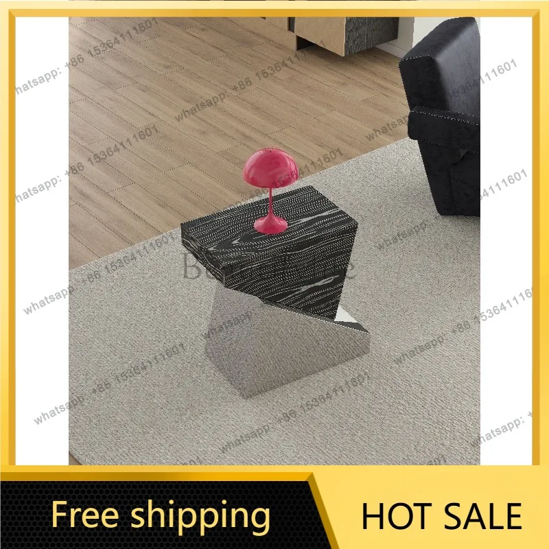 YJ Italian Minimalist Luxury 8K Mirror‑Finish Stainless Steel Side Corner Table For Modern Home Living Room Sofa