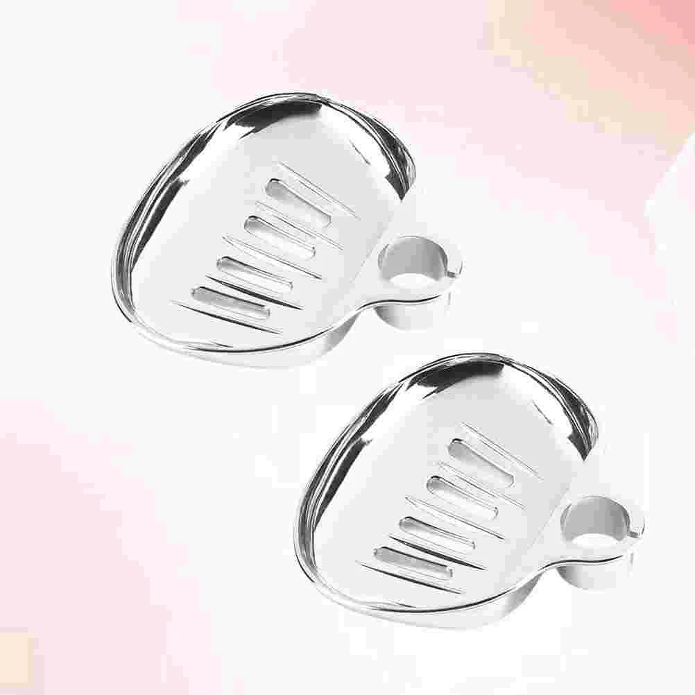 2 Pcs Soap Holder Tray Bathroom Accessories Dish Storage -mounted Shower Rod