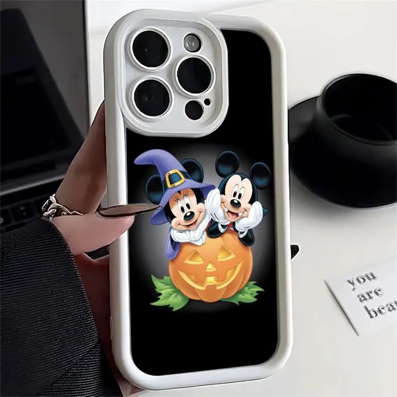 Disney Mickey Minnie Happy Halloween Soft Liquid Silicone Phone Case For Apple iPhone 11 12 13 14 15 Pro Max Plus Back Cover