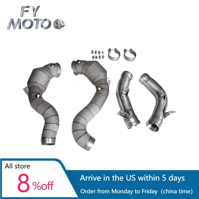 

Wholesale Exhaust catted Downpipe for Mercedes Benz E63 AMG M177 with heat shield