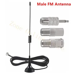 New FM Stereo Antenna Magnetic Base 75 Ohm Male FM Antenna Kit For Stereo Receiver Table Top Radio Receiver