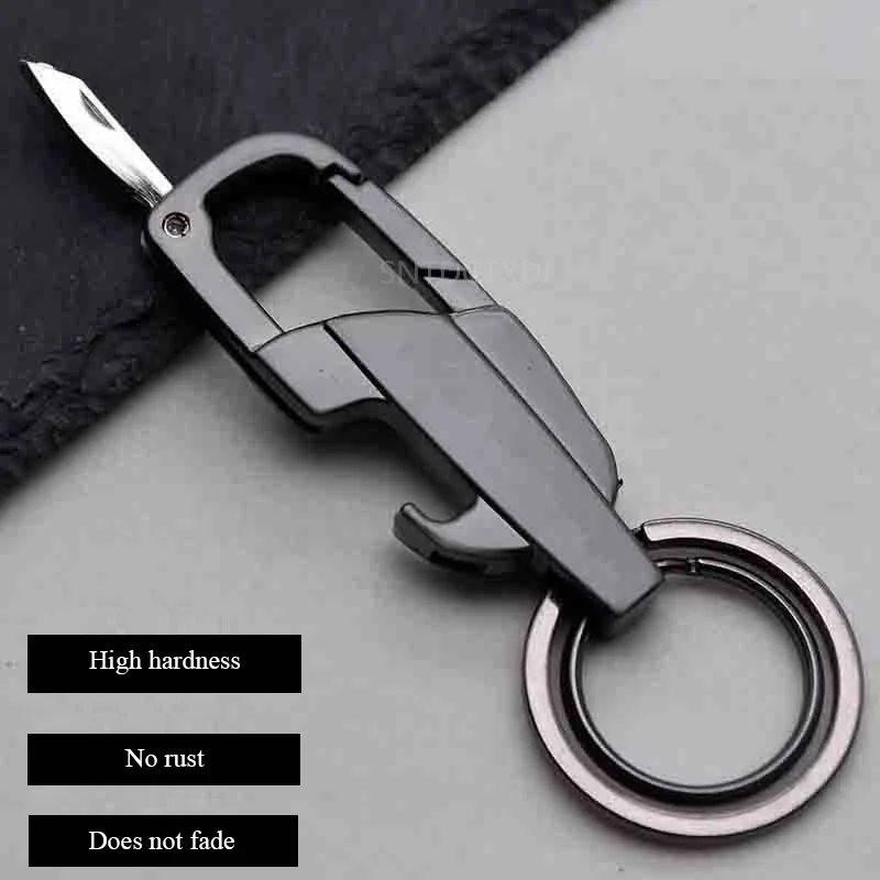 Creative Multifunctional Portable Zinc Alloy Folding Pocket Knives Tools With Car Keychain Ring And Bottle Opener Unusual Design