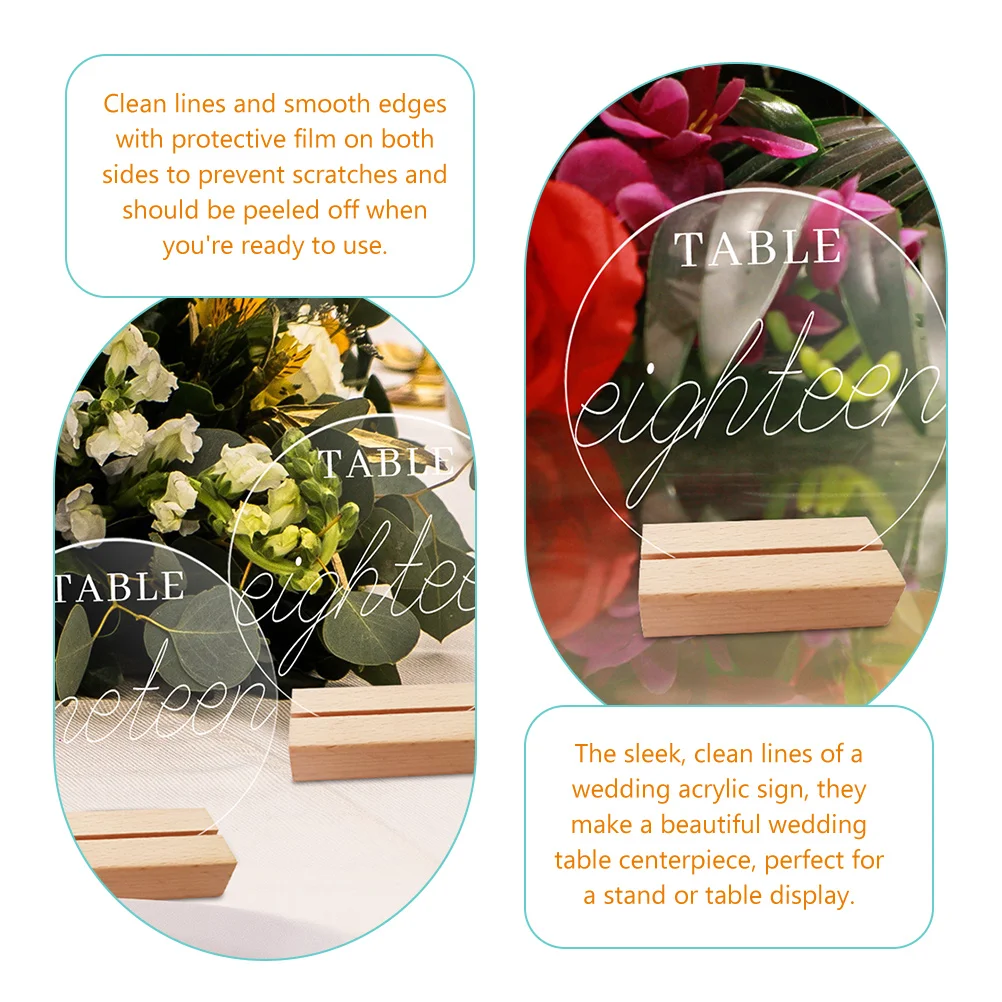 

10Pcs Wedding Table Number Acrylic Blank Signs Wood Acrylic Round Cards for Decor Reserved Signs for Wedding
