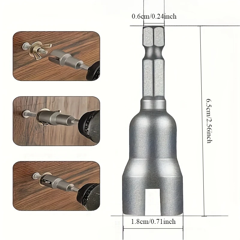 

2pcs Hexagonal Disc Nut Socket Wrench Opening Slotted Hexagonal Shank Wing Nut Butterfly Hole Socket Wrenches Tools