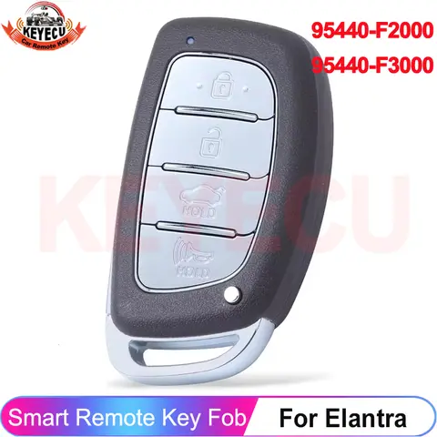 KEYECU 95440-F2000 95440-F3000 현대 Elantra 2016 2017 2018 2019 FCC ID: CQOFD00120 스마트 8A 칩 433MHz 키 원격 Fob