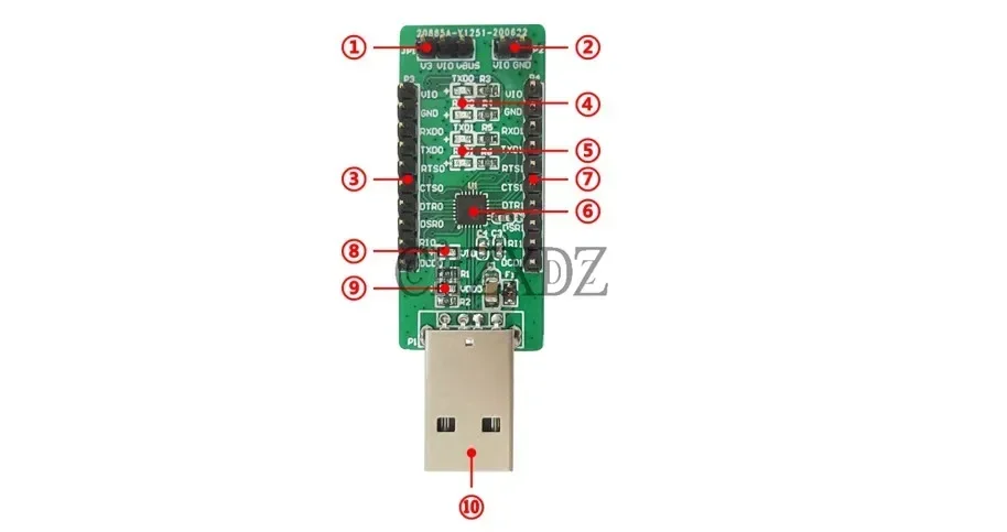 1/2Pcs/Lot CH342F DEMO Board, USB To 9-wire TTL 2 UART, 5/3.3/2.5/1.8V, 50bps To 3Mbps