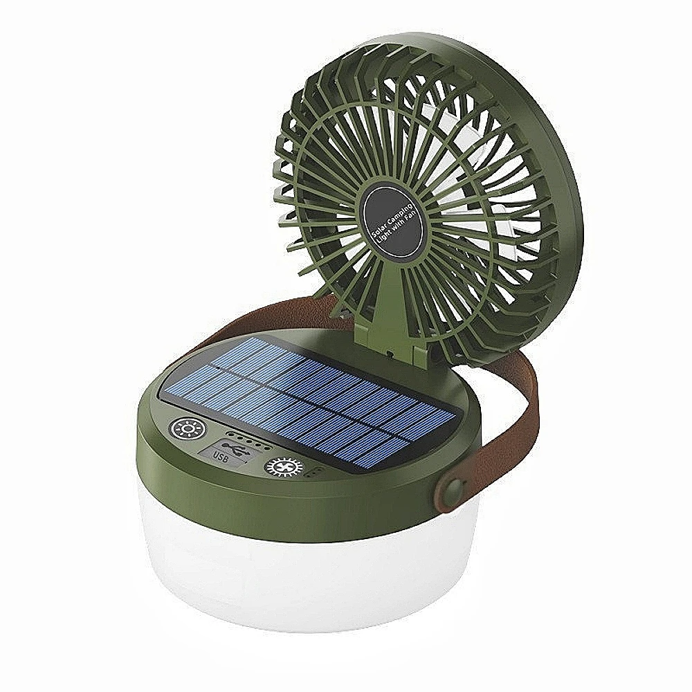 

Solar Portable Lantern Rechargeable Fan Collapsible Lightweight LED Camping Lantern Power Outages Flashlight for Outdoor Tent