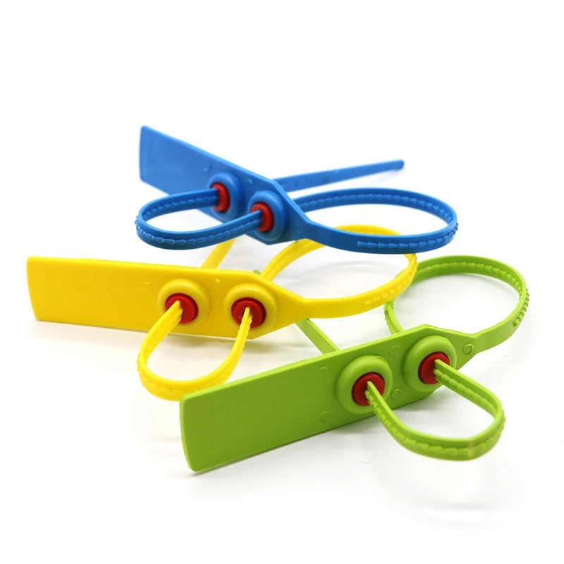 100PCS Anti-Theft Wire Seals 39cm Disposable Double Safety Plastic Seals Self-Locking Cable Ties Continuous Numerical Encoding