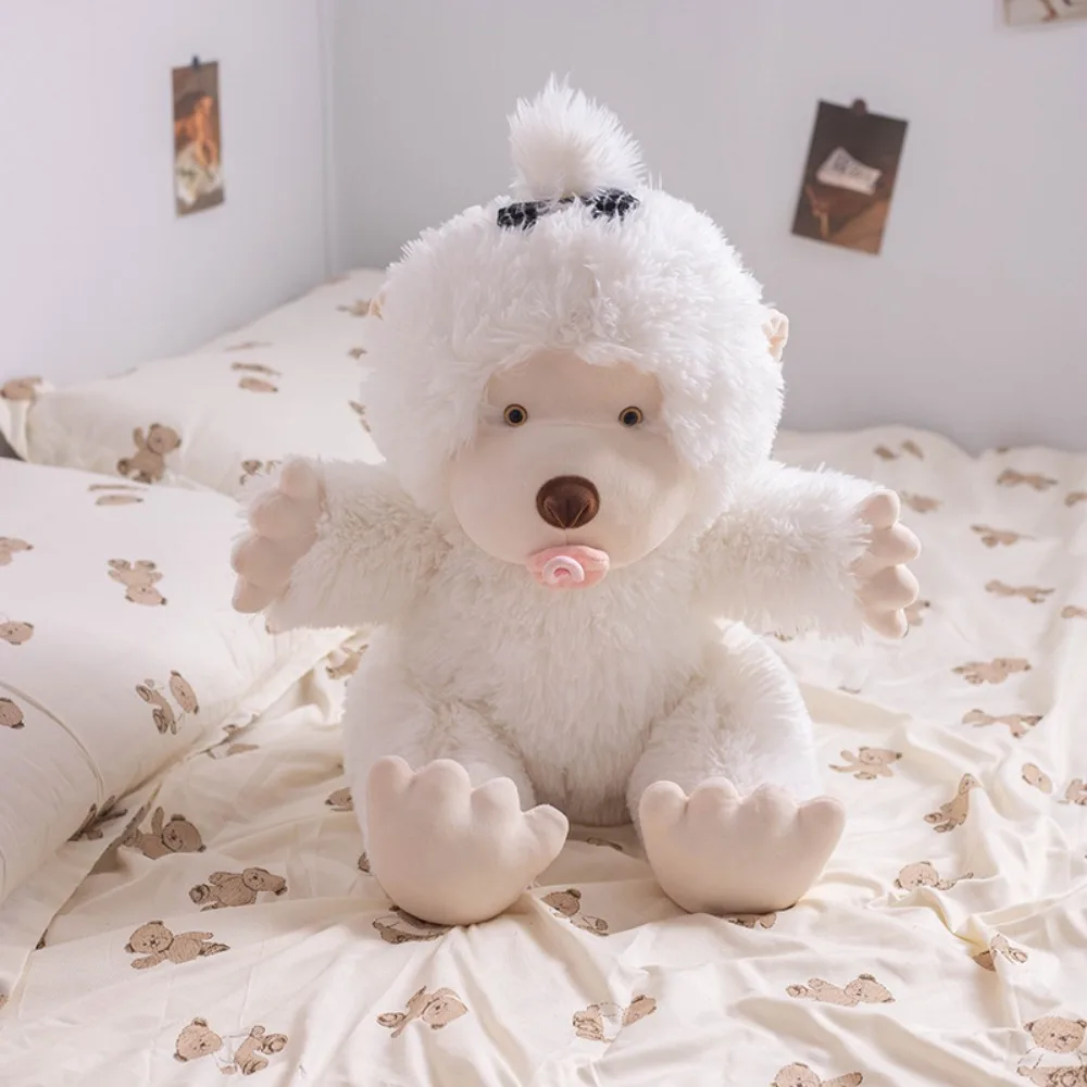 

Comfortable Fluffy Pacifier Monkey Plush Toy PP Cotton Stuffed Monkey Stuffed Doll Cute Soft Animal Monkey Doll Kids Gift