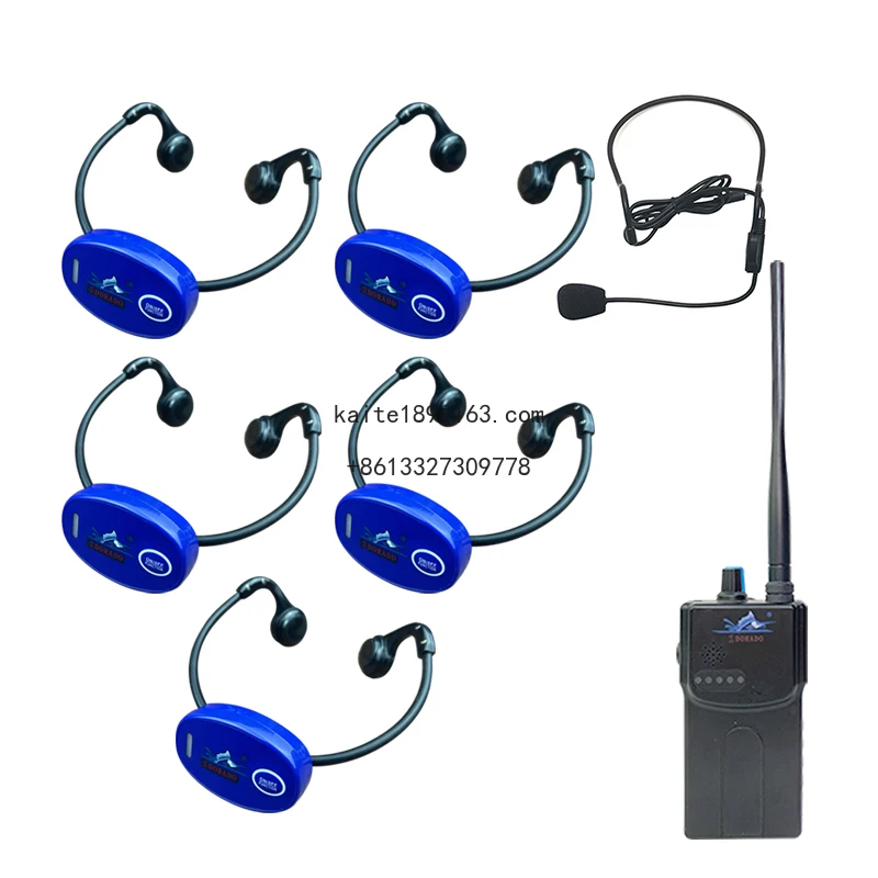 

Swimming Training Walkie Talkie for Coaches and Underwater Bone Conduction Headset for Swimmers