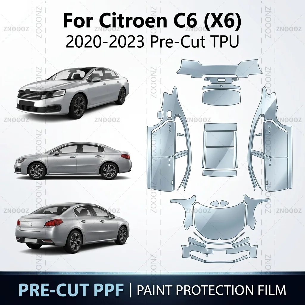 For Citroen C6 (X6) 2020-2023 Pre-Cut TPU PPF Paint Protection Self Healing High Full Vehicle Glossy Clear Matte Black