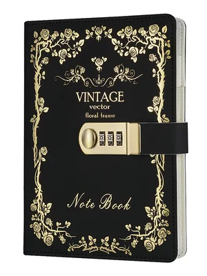 Codebook vintage student notebook simple creative European style notepad thickened book diary with lock handbook