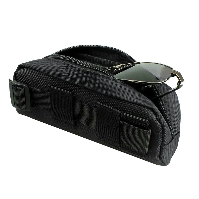 Portable Outdoor Sports Camouflage Sunglasses Storage Pouch Tactical Glasses Bag Belt Waist Soft  Nylon Case