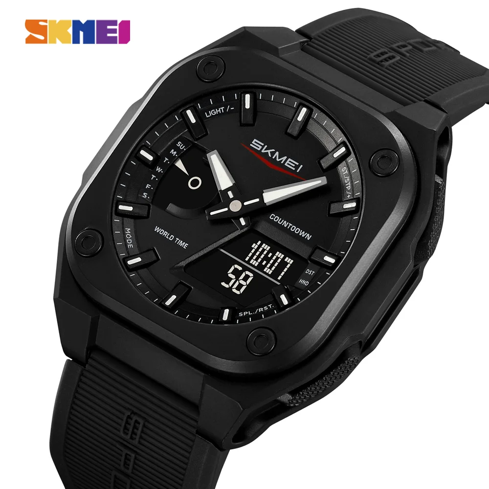 SKMEI-Montre électronique numérique étanche pour homme, montre-bracelet de sport, réveil, mode, affaires