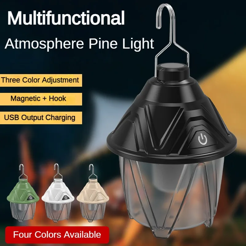 

Multifunctional Pinecone Camping Lantern Dimmable Rechargeable Tent Ambient Light Outdoor Emergency Magnetic Work Lamp Fishing