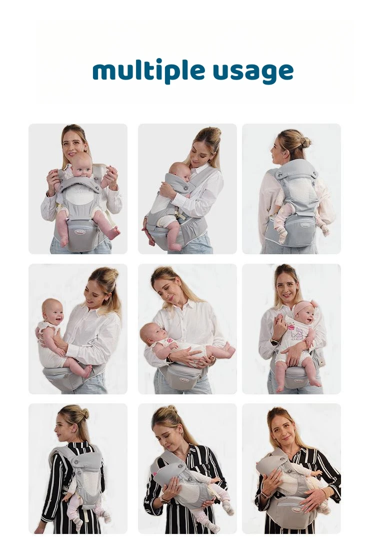 Ergonomic Newborn Baby Carrier With Hipseat Storage Bags 0-36 Months Front Facing Kangaroo Baby Carrier Sling Wrap Waist Stool