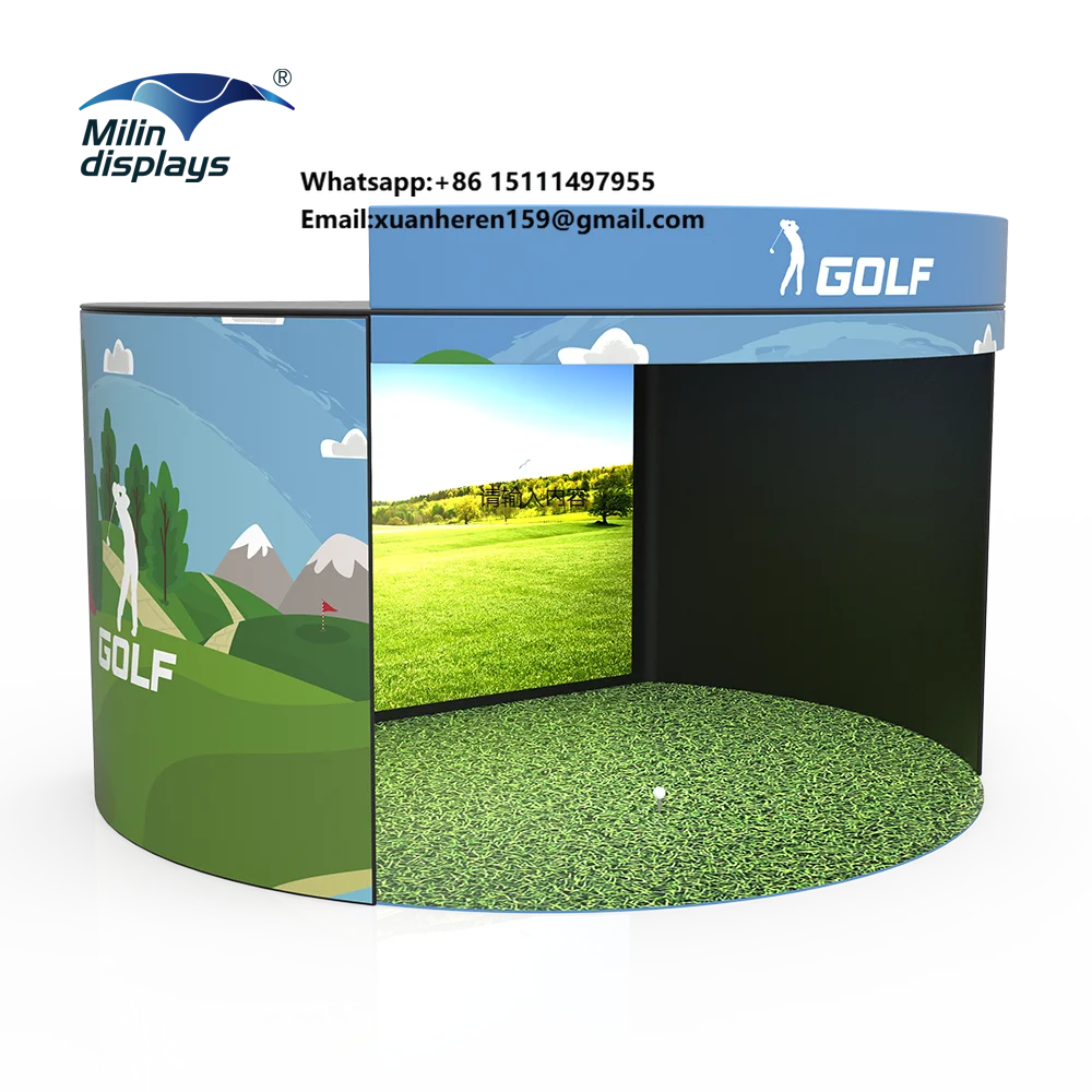 Indoor Golf Simulator Enclosure System Tent Impact Screen  Golf Simulator Kits