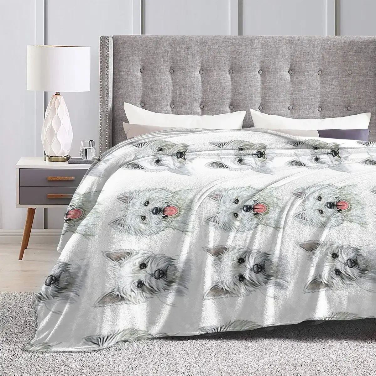 Westies Blankets Soft Warm Flannel Throw Blanket Cover for Bed Living room Picnic Travel Home Couch